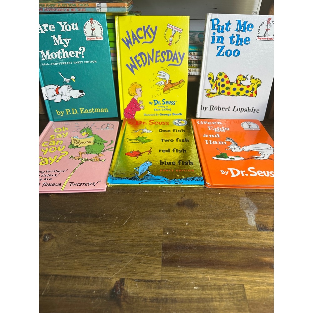 Dr. Seuss Beginner Books Lot of 6 Green Eggs and Ham One Fish Two Fish Hardcover